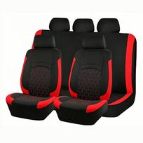 Universali automobilio sėdynių užvalkalų komplektas, 9 vnt. Priekinių ir galinių sėdynių apsaugos, Pilnas automobilio sėdynių užvalkalų komplektas, Suderinamas su oro pagalvėmis priekinėse sėdynėse raudona