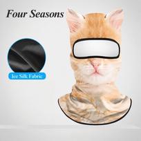 Animal Pattern Balaclava Mask Windproof Eared Head Cover Full Face Mask  Cycling/Party/Outdoor Style-I beige