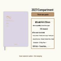 Kinbor2027 A6 Eight-Grid Weekly Planner & Check-in Notebook with Girly Heart Pen white