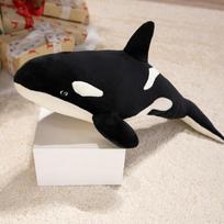 Simuliacija 50-100cm Mielas delfino pliušinis žaislas Kūdikio miego lėlė Minkštas kimštas gyvūnas Orcinus orca Lėlės Sofos pagalvė Mergaitėms Dovana 50cm juoda