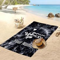 Depeche Mode Custom Beach Towel, Print Your Name Text Lightweight Absorbent Towel for Swimming Travel 80cmx160cm(31x63inch) gray