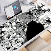 Mousepad Anime Tokyo Ghoul Kaneki Ken Computer Gamer Locking Edge Nonslip Mouse Pad Black And White Office Keyboard Desk Mat 800x300x2mm
