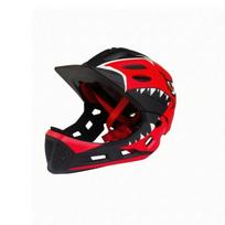 Children's riding helmet with contoured shell and full coverage. raudona