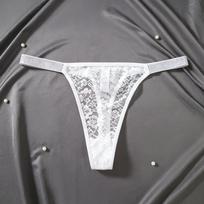 Exclusive Silver Thread Lace Thong - Sexy Women's Underwear gray