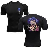 Anime Bleach Vyriška sportinė BJJ apsauginė maikutė MMA suspaudžiama T-marškinė Vyrams Sporto salės Fitneso Bokso marškinėliai Greitai džiūstanti Kvėpuojanti Viršutinė dalis XXL black