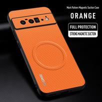 For Google Pixel 6 Pro Case Luxury Car Magnetic Holder Phone Case For Google Pixel 6 Pro 5G 6Pro Silicone Shockproof Back Cover For Pixel 6 Pro oranžinė