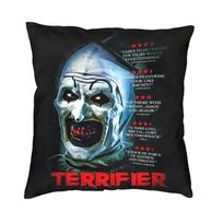 Scary Clown Terrifier Cushion Cover Halloween Horror Film Movie Throw Pillow Case For Sofa Custom Pillowcase Home Decor Peach skin 18*18(CM)-1Pcs gray