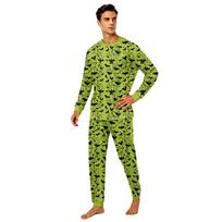 Long Sleeve Top and Pants Set Halloween Printed Pajama Set Comfortable Homewear Matching Outfit for Adults and Kids XXXL yellow