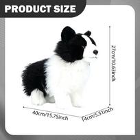Borderkolis žaislas Pliušinis gyvūnas Realistiškas Mielas Stovintis Pliušinis Šuo Žaislas Minkštas Draugas Žaislas Vaikams Berniukams ir Mergaitėms Gimtadienio Dovanos black