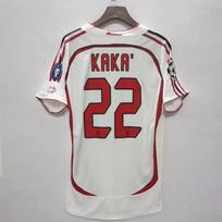 0607 AC Milan marškinėliai UEFA Čempionų lyga Nr. 22 Kaka namų ir išvykos trumpomis rankovėmis futbolo marškinėliai retro gerbėjams Kaka m size (height 170-175cm)