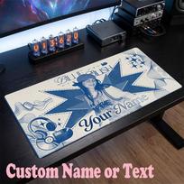 Billie Eilish Customized Name Text Mouse Pad, Large Desk Mouse Mat Personalized Home Office Present 30cmx60cm gray