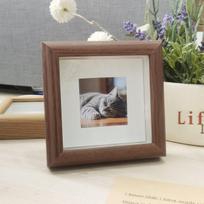 Mini Photo Shadow Box Frame for Loved Ones/Pets, 1.5cm Hidden Layer, 10x10cm Desk & Wall Decor, Compact Memory Keepsake Gift (as the picture,12X12cm 4.7X4.7in) gray