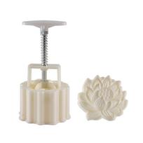 50g Easy Demoulding Pastry Tools Embossing Cake Making Manual Pressure Mooncake Mould Cookie Mold Food Mold Baking Accessories white