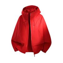Spring & Autumn Dopamine Windbreaker: Windproof & Waterproof Couples' Jacket Large red