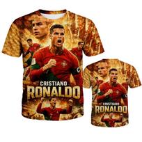 CR7 C Luo Futbolo Žvaigždės Spaudinys Vaikų Trumpomis Rankovėmis Marškinėliai Berniukams Laisvalaikio Sporto Gerbėjo Viršus Vasariniai Vaikų Drabužiai 150 black