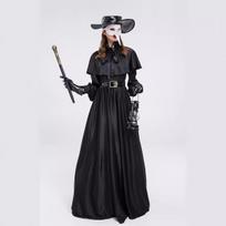 Helovino maro gydytojo pelerinas pelerinas chalatas kostiumas snapo kaukė steampunk kamuolio kostiumas XL black