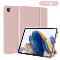 Planšetinio kompiuterio odinis dėklas, skirtas Samsung Galaxy S6 Lite P610 P615 A7 A7 Lite A8.0 A10.1 A10.5 Tab A8 X205 X200 S7 S8 11 PU silikoninis TPU išmanusis dėklas A8 10.5in rožinė