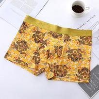 Vyriškos kvėpuojančios kelnaitės su drakono raštu - Jaunimo mados apatiniai XXXL brown