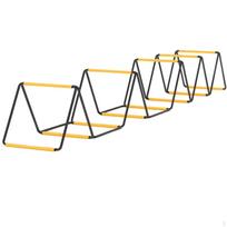 Agility Training Ladder Foldable with Carry Bag Extendable for Athletes, Coaches, Lemon Yellow_12 Rungs 5.04M black