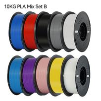 KINGROON 10KG PLA gija PETG 3D gija 1.75mm 3D spausdintuvui Gijų rinkinys Mišrios spalvos FDM spausdinimo medžiaga Greitas pristatymas