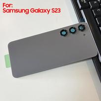 Galinio dangtelio dėklai Baterijos dangtelis Korpusas Samsung Galaxy S23 5G SM-S911B S23+ 5G S23 Plus SM-S916B Galinis stiklinis dėklas For S23 pilka