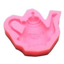 Silicone Fondant Mold Cartoon Cute Teapot Shape Handmade Candle Resin Craft Cake Decorating Tool for Kitchen Baking Gift 1 pink