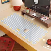 Sweetheart Puzzle Desk Mat, Large Size Mouse Pad, Cute Style for Girls, Perfect for Office & Student Desks Large size: 13.78 x 31.5 inch gray