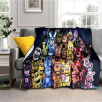 Horror Game F-FNAF Freddy Movie Flannel Blanket Soft Warm Throw Blanket for Bedroom Living Room Bed Travel Camping Picnic Gift Size: 75*100cm, Weight: 230 GSM gray