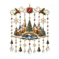 Atpalaiduojantis vėjo varpelių garsas namams, Kalėdinis varpelis, Akrilinis saulės gaudytojas lauko sodui, terasai, Elegantiškos dekoracijos, Festivalių dekoras, Kabinamas kieme 30cm H