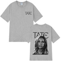 Dainininkės Tate McRae 2026 m. turo marškinėliai su spauda Vyrams Moterims Estetinis Trend T marškinėliai Unisex Vintažiniai Hip Hop Gatvės apranga Tee Y2K Gotikiniai Medvilniniai Oversized T marškinėliai S gray