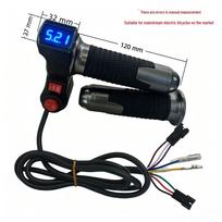 Blue Screen Electric Scooter Throttle with 3-Speed Voltage Display and Rice Grain Switch black