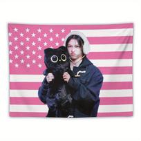 1pc Felix Flag Tapestry, Music Album Theme, Pink Banner Decor for Living Room Bedroom, Ideal Gift for Friends 100X150CM pink