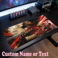 Lewis Hamilton Customized Name Text Mouse Pad, Large Desk Mouse Mat Personalized Home Office Present 30cmx60cm brown