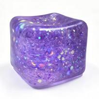 Maltose Ice Cube Squishy Toy, Transparent Slow Rebound Moldable Squeeze Cube, Stress Relief Hand Sensory Fidget Toy purple