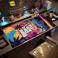 Grand Theft Auto Large Mouse Pad Desk Mouse Pad Office Mouse Mats Non-Slip Rubber Bottom Perfect for Office Desktop Supplies School Home 30cmx80cm