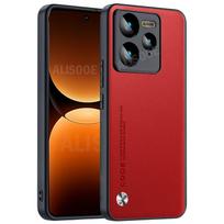 Shockproof Cover for Realme GT 7 Pro / GT 7 Case Luxury Fiber Texture PU-Leather Protection Phone Funda for Realme GT7 Pro Capa for Realme GT 7 raudona