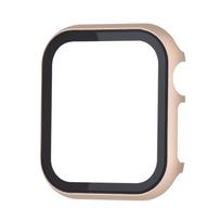 Metalinis dėklas+Grūdintas stiklas Apple Watch Ultra 49mm 46mm 45mm 44mm 41mm 42mm Apsauginis dangtelis iWatch 11 10 9 8 7 6 5 4 SE 41mm series 9 8 7 auksas