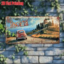 pc Vintage Metal Plaque for Decorative Use Only Outdoor Wall DecorationToscana Aluminum SignSuitable for Retro Wall Art 15x30cm(5.9x7.8inch) gray