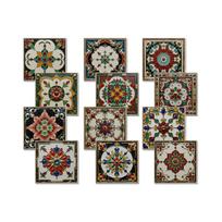 12 vnt. 15x15 cm 3D retro spaudos plytelių lipdukai PE sustiprinta putplasčio vandeniui atspari lipni meno plytelių lipdukas virtuvei ir vonios kambariui 15x15cm