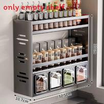 Sieninis anglies plieno prieskonių organizatorius su nuimamomis lentynomis virtuvės reikmėms Triple 4Compartments