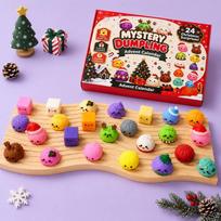Christmas Dumpling Advent Calendar 24 Days Countdown Dumpling Squishy Stress Relief Fidget Festive Party Favor Gifts black