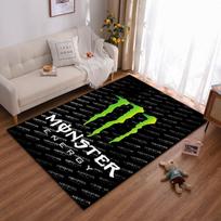 Monster Energy Logotipo Kilimas su Juodu Pagrindu Neslystantis kilimas, tinkamas svetainės ir miegamojo sofoms. 90x130cm(35x51in)