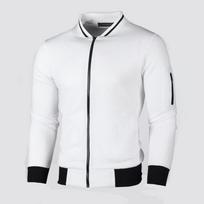 Vyriškas Pavasario Rudens Užtrauktuku Striukė Ilgomis Rankovėmis Megztinis Laisvalaikio Slim Fit Užtrauktuko Dizainas Lauko Paltai Beisbolo Striukė 4XL balta