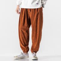 Vyriškos velvetinės haremo kelnės Madingos vyriškos sportinės kelnės Didelio dydžio medvilninės moteriškos laisvalaikio kelnės Streetwear Dropshipping XL ruda