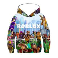 2025 MINISO Naujas Roblox Animacinių personažų spaudinys 3D džemperis berniukams ir mergaitėms ilgomis rankovėmis pavasariui ir rudeniui kasdienis džemperis 4-14 metų 13-14 Years gray