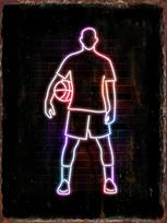 Krepšinio Spalvingi Metaliniai Skardos Ženklai Sporto Arenų Dekoras Plakatas NBA Rungtynių Salės Sienų Dekoras Plaketės Namų Meno Kabantis Paveikslas 20x30cm（7.8x11.8inch） orange