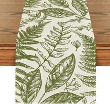Artoid Mode Beige Leaves Botany Table Runner, Seasonal Spring Kitchen Dining Table Decoration for Home Party Decor 150x33cm brown