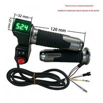 Green Screen Rice Grain Switch with 23 Reverse Voltage Display Electric Vehicle Throttle Twist Grip. black