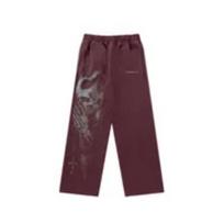 Men's Pants, Men's Seasonal Style, American Fashion, Sports Pants, Anime, Slow Runners, Printed Wide Legs, Casual Hip-hop Street XXXL gray