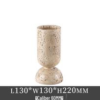 Wabi-Sabi Imitation Travertine Marble Candlestick for Tea Room & Desktop Decor beige
